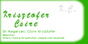 krisztofer csire business card